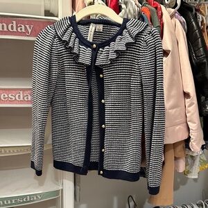 Janie and Jack Navy and White Striped Jacket